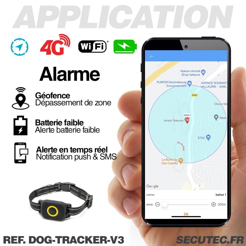 Collier Traceur Gps Tanche G Temps R El Sans Abonnement Pour Animaux