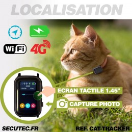 Collier traceur GPS 4G temps réel sans abonnement pour chat et petit chien