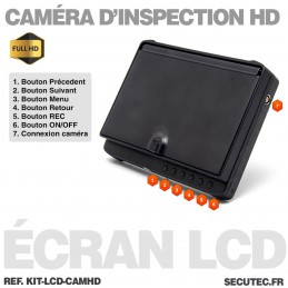 Caméra inspection canalisation - 60 m - 6 LED - Écran IPS 7 pouces