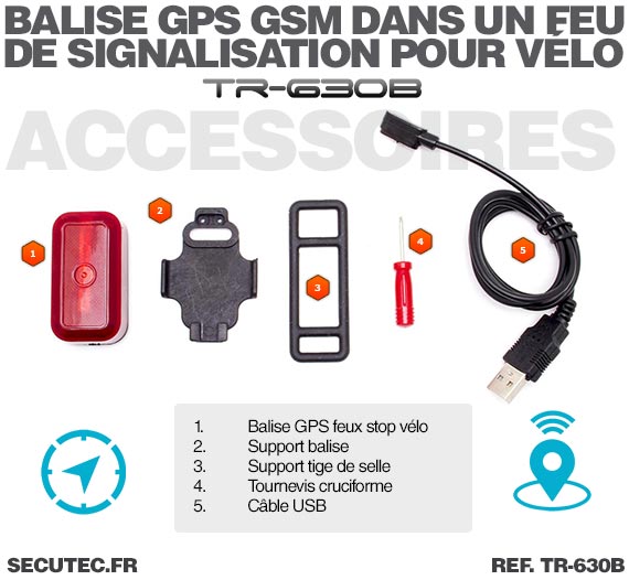 Feux de vélo avec balise GPS intégrée