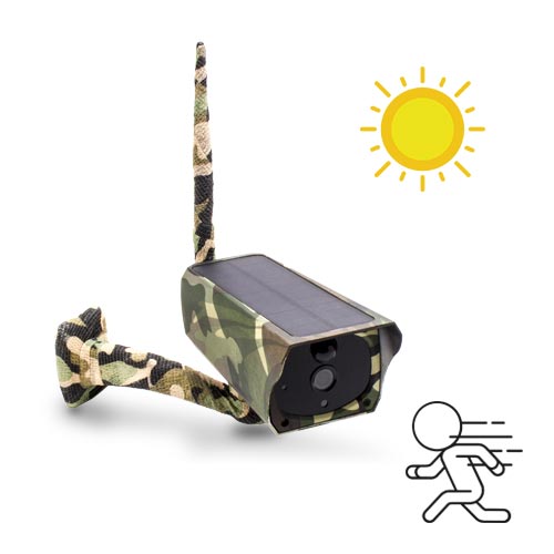 Caméra camouflage solaire IP Wi-Fi extérieure HD 1080P, détecteur de  mouvement PIR, vision nocturne et Notifications Push, 64 Go