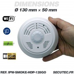 Détecteur de fumée caméra WIFI longue autonomie rotative 330°