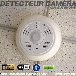 Détecteur Fumée Caméra Espion 1080p IR Capteur 4Go WiFi