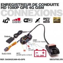 Generic Enregistreur GPS DVR de voiture K18 1080P 4G WiFi avec