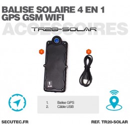 Balise GPS / GSM / WiFi localisation en temps réel autonomie quasi  illimitée avec panneau solaire, waterproof, aimantée, avec en